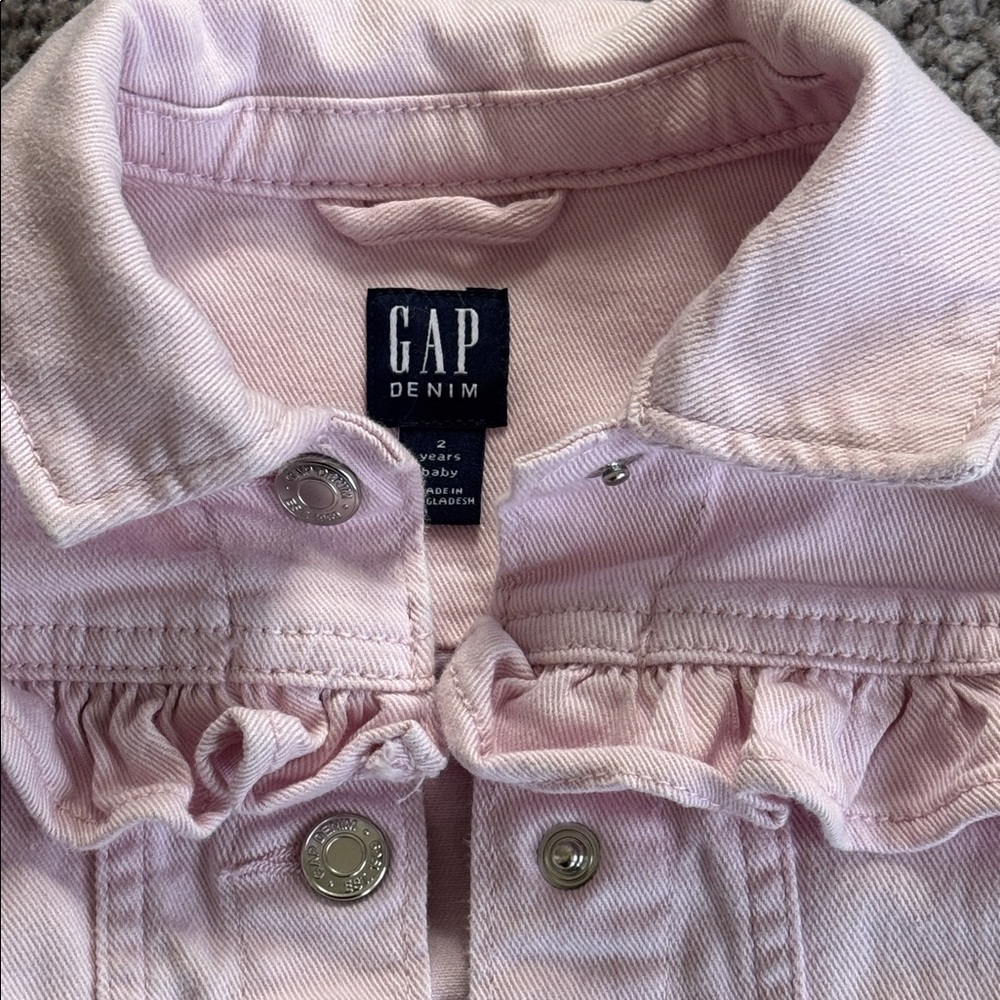 GAP Kids Light Pink Denim Jacket - Size 2 - Picture 2 of 3